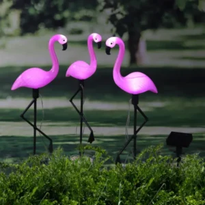HI Solar LED Tuinpaal Flamingo 3 stuks