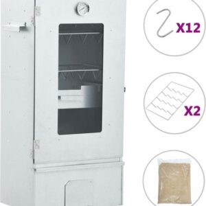BBQ Oven Smoker met 1 kg houtsnippers 44,5x29x83 cm - Afbeelding 2