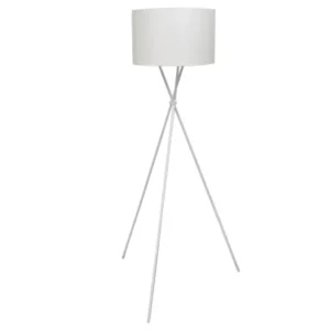 Staande lampenkap met hoge standaard wit