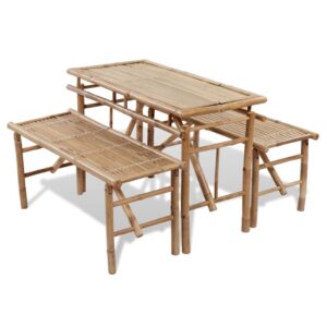 vidaXL 3-delige biertafel met 2 bankjes