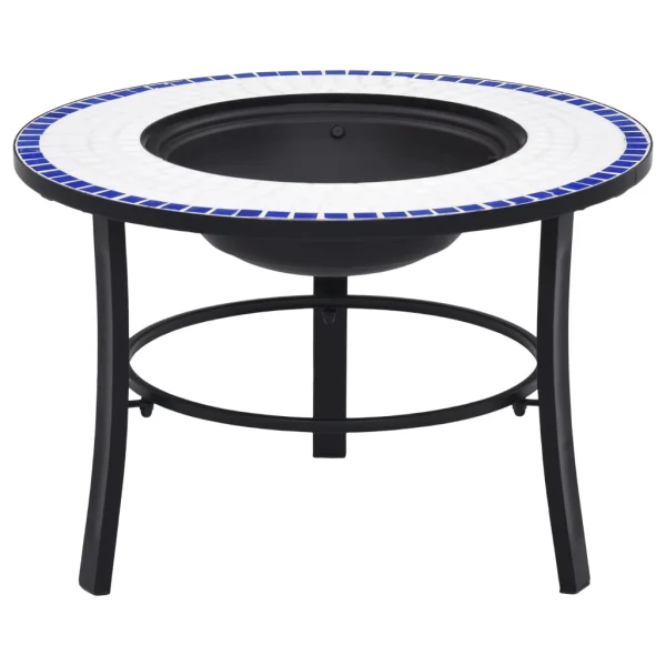 vidaXl Mozaïek Vuurkorf Blauw en Wit 68cm Keramiek