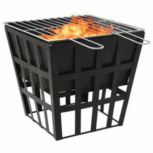vidaXL 2-in-1 vuurkorf en barbecue 34x34x48 cm staal