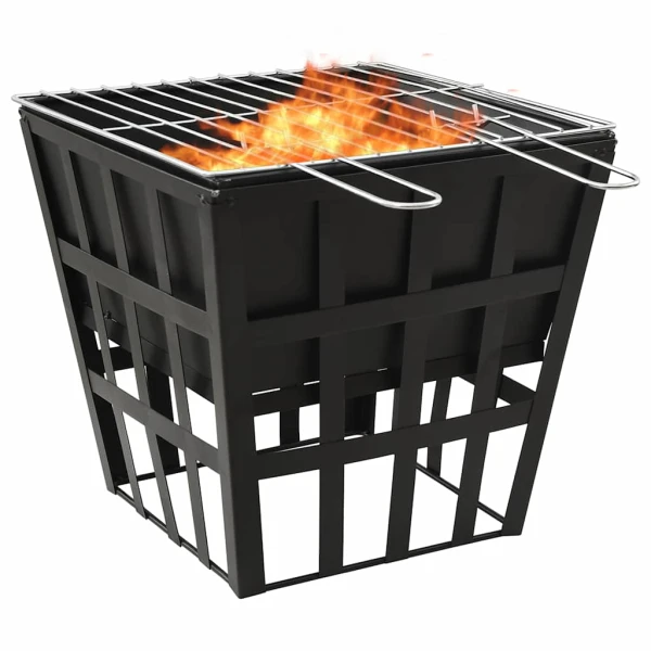 2-in-1 vuurkorf en barbecue 34x34x48 cm staal