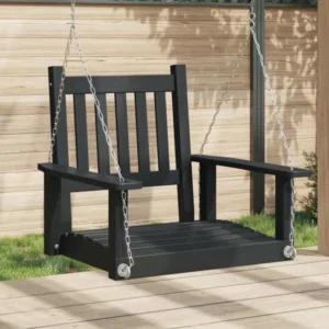 vidaXL Tuinschommelstoel met metalen kettingen massief vurenhout Zwart of Bruin