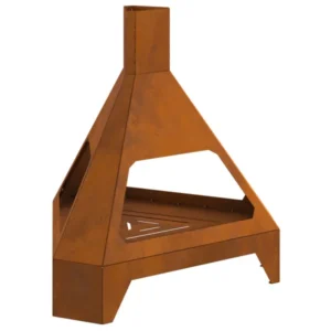 vidaXL Vuurkorf met schoorsteen 50x43x52 cm weerbestendig staal