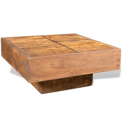 Salontafel bruin vierkant massief mangohout