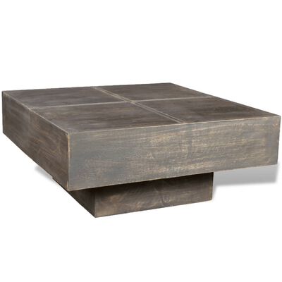 Salontafel donkerbruin vierkant massief mangohout