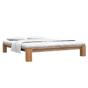 Bedframe zonder matras massief eikenhout 160x200 cm