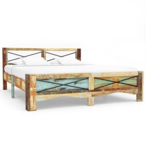 Bedframe zonder matras massief gerecycled hout 160x200 cm