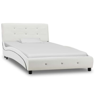Bedframe zonder matras wit kunstleer 90x200 cm