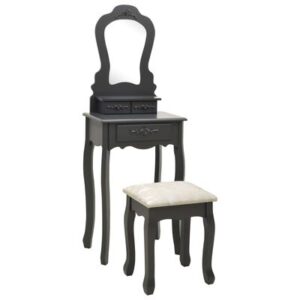 Kaptafelset met kruk grijs 50x59x136 cm paulowniahout