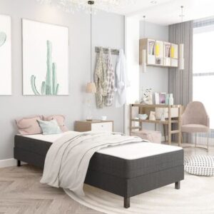 vidaXL Boxspringbed Donkergrijze Stof 80x200 cm