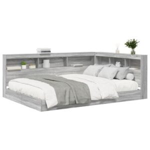 Boekenkast Bed Grijs Sonoma 150x200 cm Bewerkt Hout