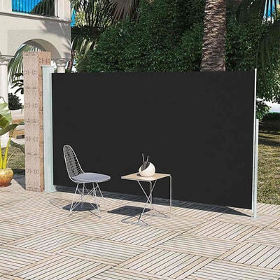 Wind-/Zonnescherm uittrekbaar 160x300 cm zwart