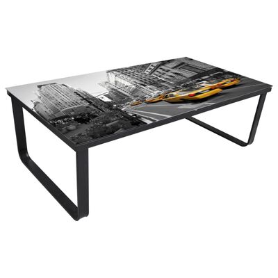 Salontafel met glazen blad rechthoekig