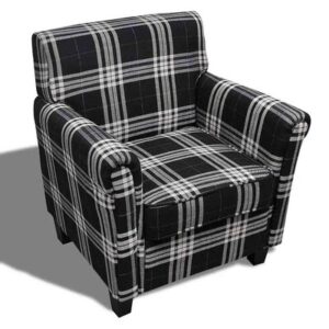 Fauteuil met kussen zwarte stof