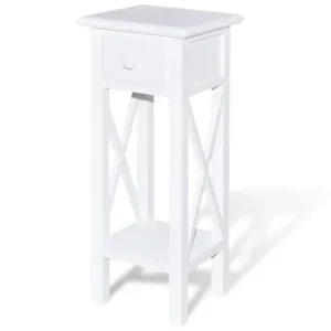 Bijzettafel met lade wit