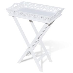 Bijzettafel met dienblad wit