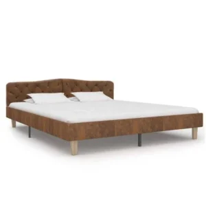 Bedframe zonder matras bruin kunstsuède 180x200 cm