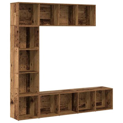 Boekenkasten 3 st oud hout bewerkt hout