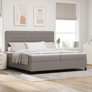 Boxspringbed met Matras 200x200 cm Stof Taupe