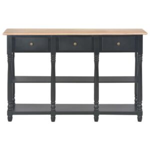 Consoletafel Zwart 110x30x76cm Bewerkt Hout