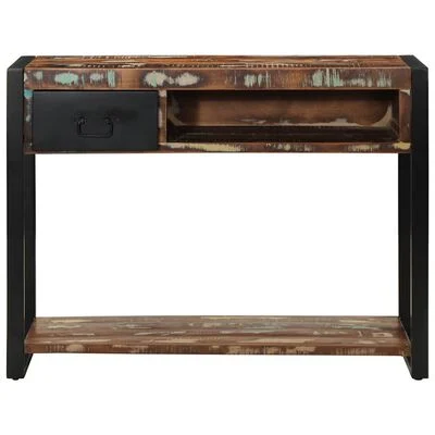 Consoletafel meerkleurig 100x35x75 cm massief gerecycled hout