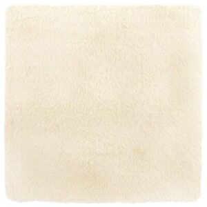 Hoogpolig Shaggy Vloerkleed "NAVARRA" Crème 200x200 cm Polyester