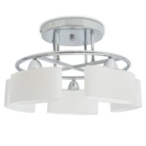 Plafondlamp met ellipsoïde glazen kappen voor 5 E14-lampen 200 W