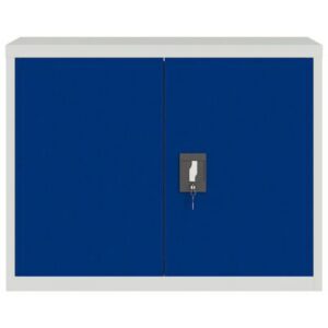 Archiefkast lichtgrijs en blauw 90x40x70 cm staal