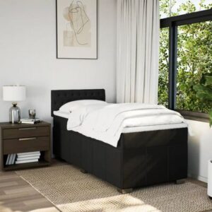 Boxspringbed met matras zwart 80x200 cm stof met Led