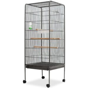 Vogelkooi Zwart 54x54x146 cm Staal