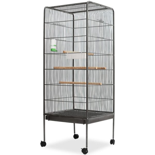 Vogelkooi Zwart 54x54x146 cm Staal
