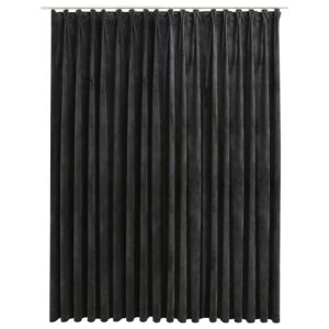 Verduisteringsgordijn met haken fluweel antraciet 290x245 cm
