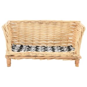 Hondenmand met kussen 50x33x30 cm natuurlijk wilg