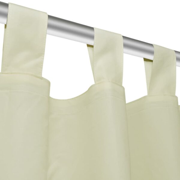 2 stuks crèmekleurige micro-satijnen gordijnen met lussen 140 x 245 cm - Afbeelding 3