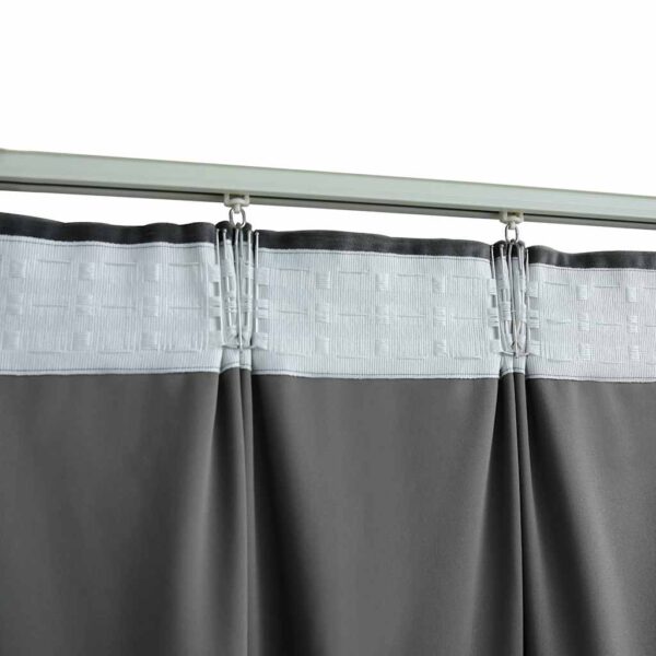 Verduisteringsgordijn met haken fluweel antraciet 290x245 cm - Afbeelding 2