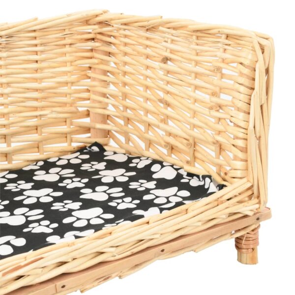 Hondenmand met kussen 50x33x30 cm natuurlijk wilg - Afbeelding 2
