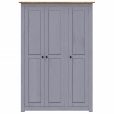 3-deurs kledingkast grijs 118x50x171,5 cm grenen Panama-serie